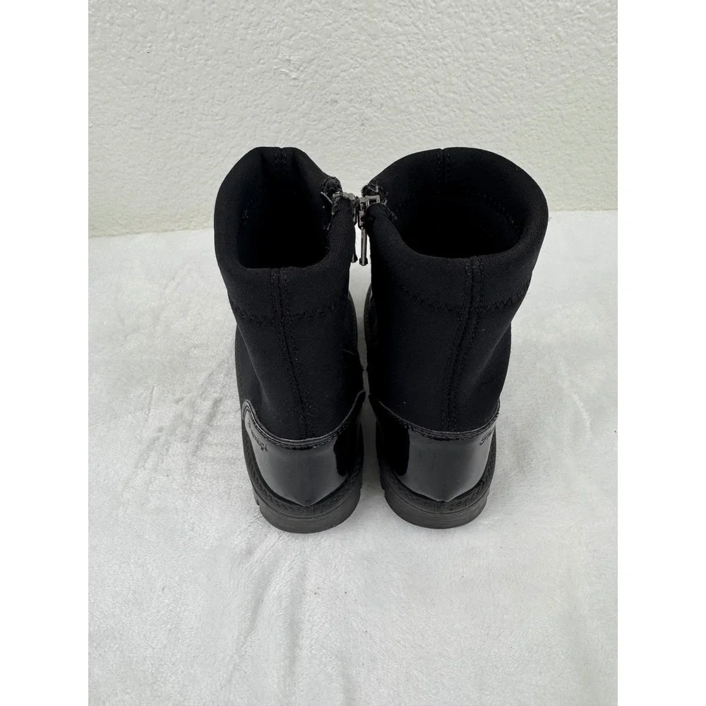Primigi Black Patent‎ Cap Toe Side Zip Neoprene Boots Kids Size 24 8